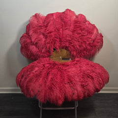 Cranberry (single color) Ostrich Plume Fans