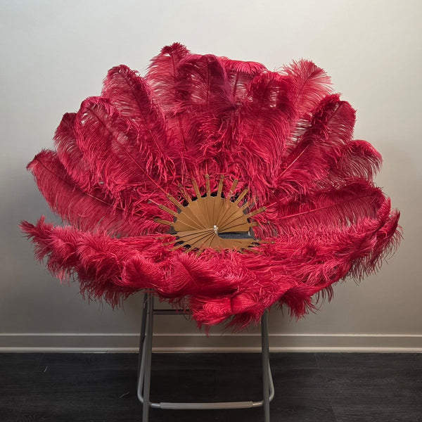 Cranberry (single color) Ostrich Plume Fans