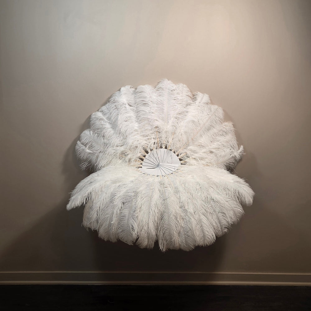 White (single color) Ostrich Plume Fans