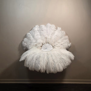 White (single color) Ostrich Plume Fans