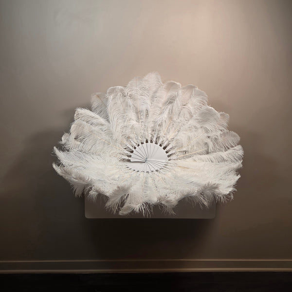 White (single color) Ostrich Plume Fans