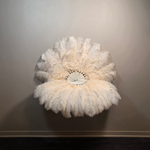 Biscuit (single color) Ostrich Plume Fans