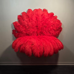 Red Hot (single color) Ostrich Plume Fans