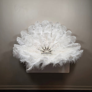White (single color) Ostrich Plume Fans