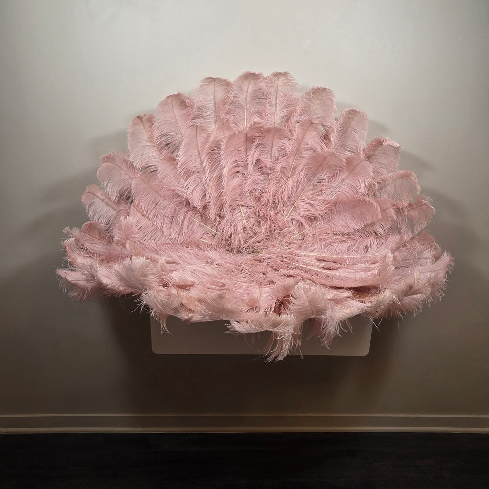 Rose Kiss (single color) Ostrich Plume Fans