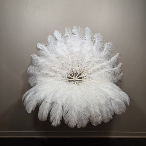 White (single color) Ostrich Plume Fans