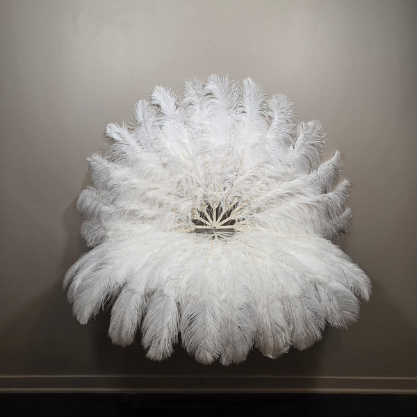 White (single color) Ostrich Plume Fans
